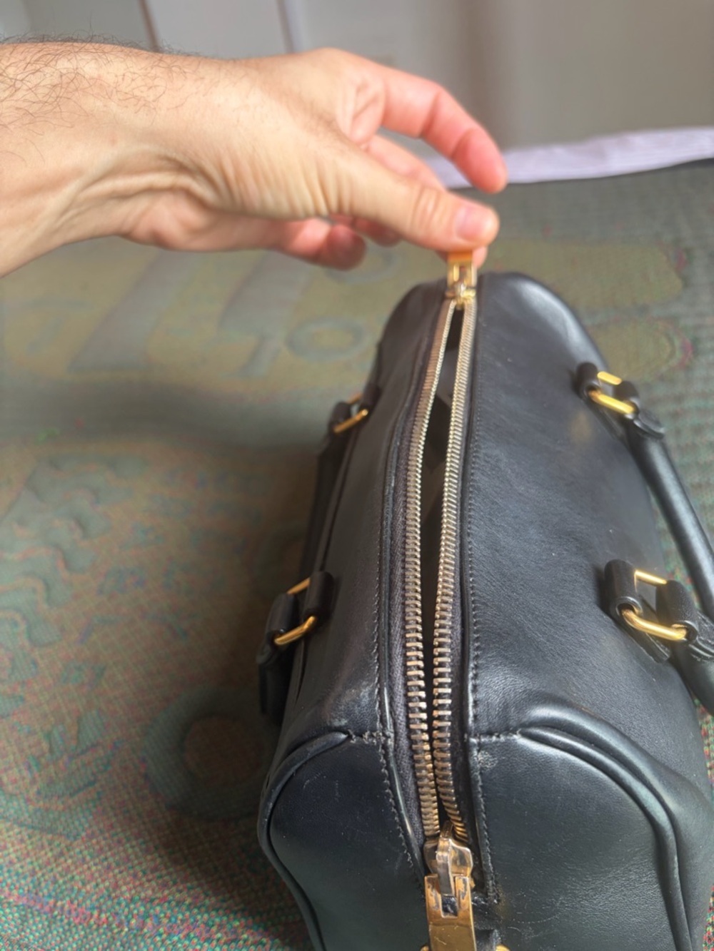 Saint Laurent classic Black Leather baby duffle with Gold Hardware - Picture 5 of 9
